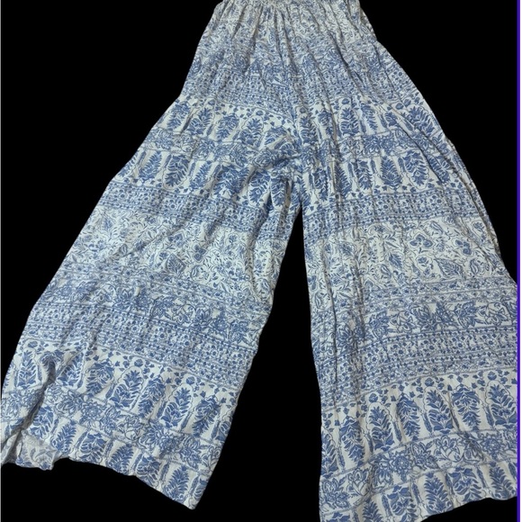 Billabong Light Blue Printed Strapless Wide-Leg Jumpsuit - Picture 5 of 8